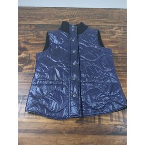 Peace of Cloth Womens Small Puffer/Sweater Vest‎ Blue & Black